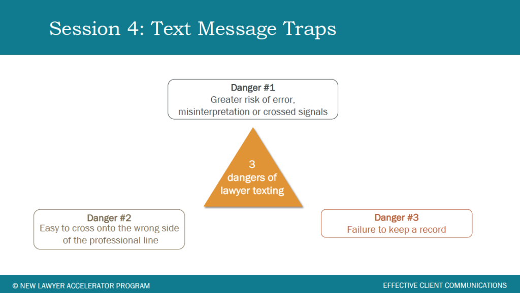 Text message traps for lawyers