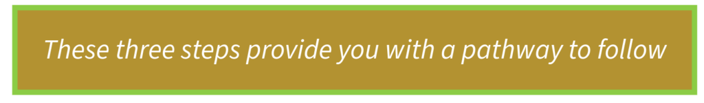 These three steps provide you with a pathway to follow