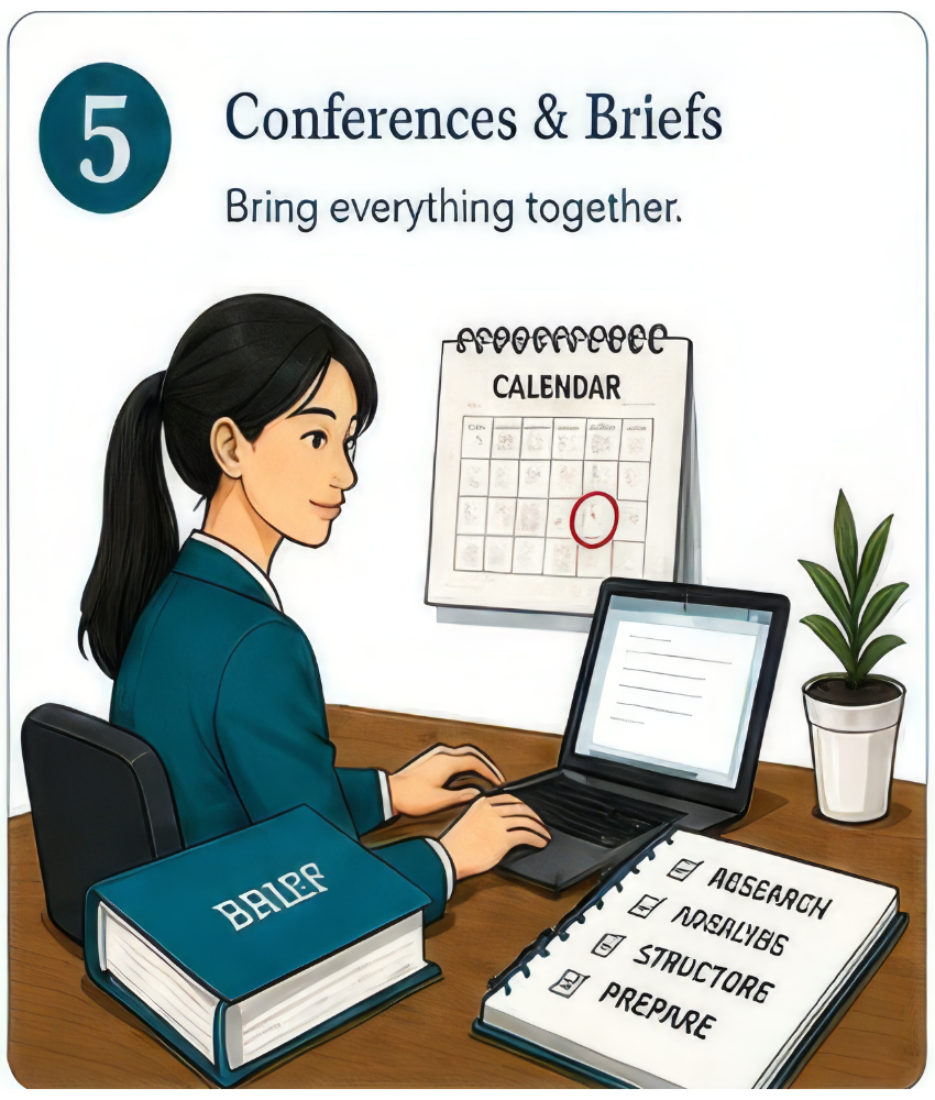 7 Steps to Law Firm Confidence - Step 5 - Conferences and Briefs